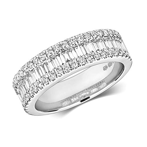 Funkelndes Feuer Atemberaubender 18 Karat (750) Weißgold Eternity Diamant Ring Baguette-Schliff 1.00 Karat H - SI WJS21205 von EDS Jewels