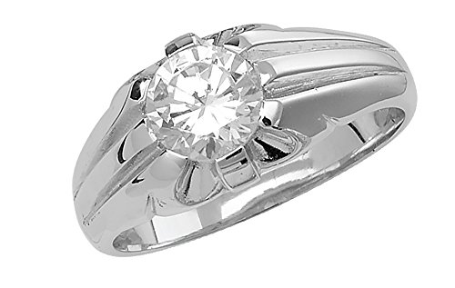 Wunderschöner 925 Sterling Silber Solitär Herren - Ring mit Zirkonia WJS22206 von EDS Jewels