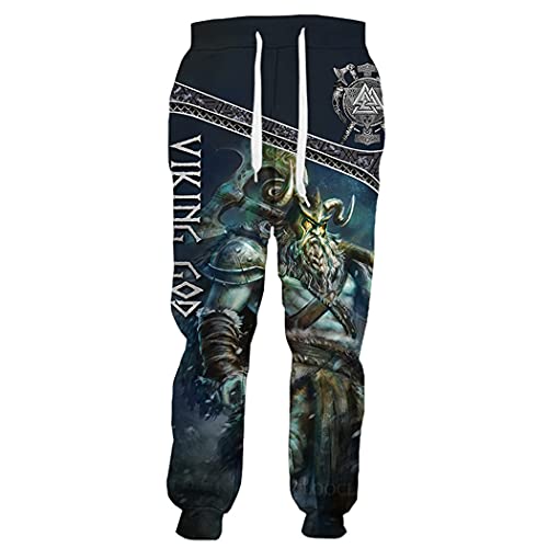 EDSNHG Herren Damen 3D Druck Wikinger Hose Casual Harajuku All-Match Jogginghose Sweatpants, Hose 6, 27-32 von EDSNHG