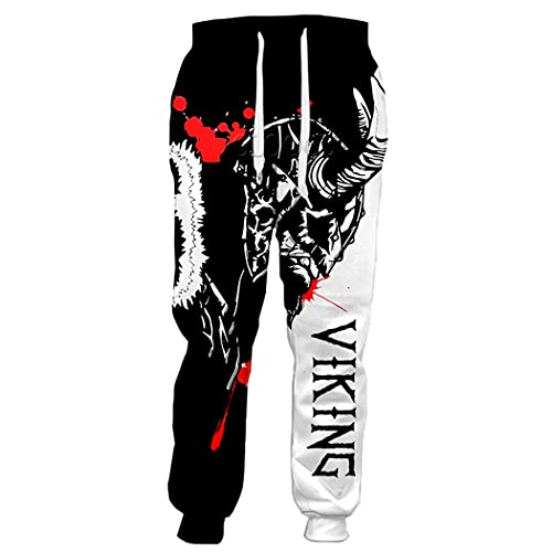 EDSNHG Viking Tattoo 3D Druck Mode Casual Hose Herren Damen Sweatpants Streetwear Harajuku Hose, Hose 1, 27-32 von EDSNHG