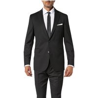 DRESSLER Herren Sakko Schwarz Schurwolle von DRESSLER