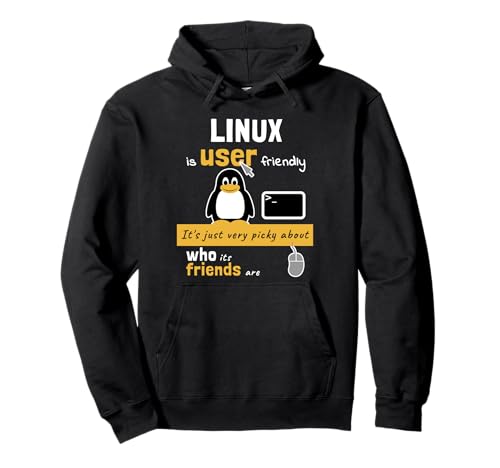 EDV Informatik Coder Lustige Sprüche Herren Damen Linux Betriebssystem Spruch Benutzer freundlich Pullover Hoodie Schwarz Unisex Erwachsene S Linux-themed-hoodie Pullover von EDV Informatik Coder Lustige Sprüche Herren Damen