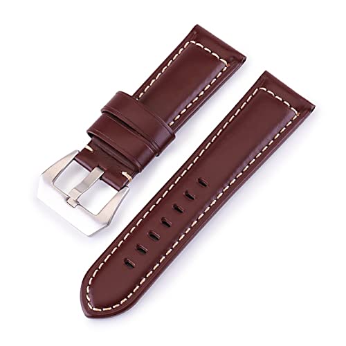 11Colors Krokodil Glänzend Matte Echtes Leder Uhrenarmband 20mm 22mm 24mm 26mm Ersatz Watch Strap Cindhide Leder Armband (Color : Glossy Brown, Size : 22mm) von EDVENA