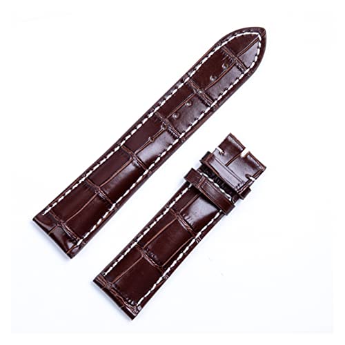 22mm 24mm Kompatibel mit Breitling-Gurt Italien Echtes Kuh-Leder-Uhr-Band-Band Premier B01 Superocean Avenger Navitime 316L Pin Schnalle-Logo (Color : Brown Flat, Size : With Folding Buckle) von EDVENA
