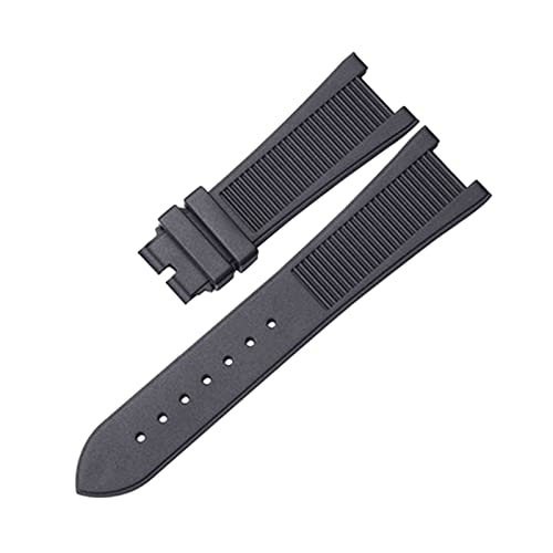 EDVENA 25mm Gummi-Silikon-Armband mit faltender Schnalle kompatibel mit Patek Philippe. Strap Nautilus Series Uhrenband 5711/5712 Armband (Color : Black, Size : Gold Clasp) von EDVENA