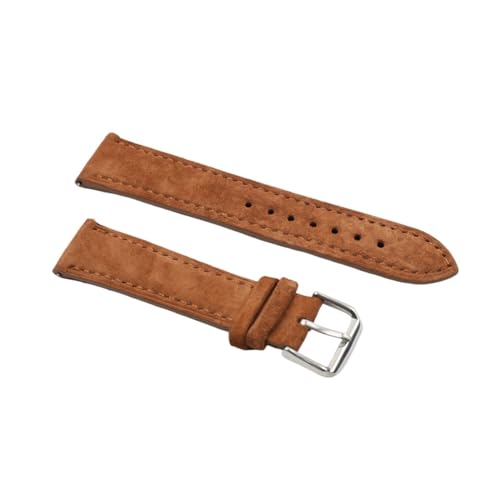 EDVENA Echtes Leder Wildleder Uhrenarmband Leder Retro Uhrenarmband 18mm 19mm 20mm 22mm Grau Blau Uhrenzubehör (Color : Brown, Size : 22mm) von EDVENA