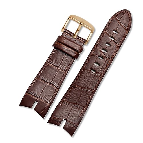 EDVENA Echtes Lederarmband 26 Mm Kompatibel Mit Roger Dubuis For Uhrenarmband Der EXCALIBUR-Serie 42 Mm Zifferblatt RDDBEX0405 Herren-Accessoires (Color : Brown gold, Size : 26mm) von EDVENA