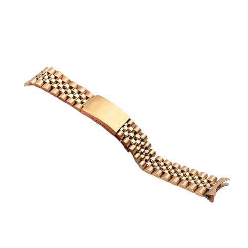 EDVENA Edelstahl Gebogene Armbänder Kompatibel Mit Rolex Armband Luxusarmband Herren Und Damen Armband 13/17/18/19/20/21/22mm (Color : Gold, Size : 20mm) von EDVENA