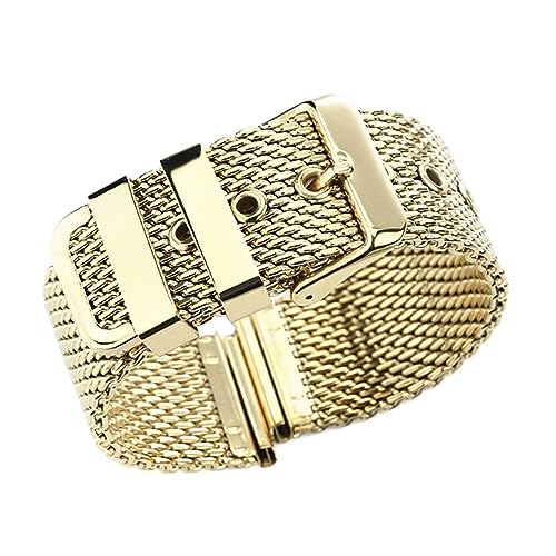 EDVENA Edelstahlarmband 18mm 20mm 22mm 24mm Männer Frauen Roségold Metall Ersatzarmband Armband (Color : Gold, Size : 22mm) von EDVENA