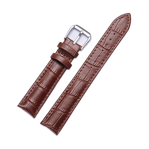 EDVENA Ersatz Lederarmband Lederarmband For Herren Damen 12mm 14mm 16mm 18mm 19mm 20mm 21mm 22mm Uhrenarmband (Color : Brown, Size : 10mm) von EDVENA