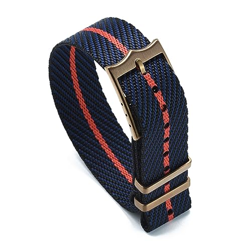 EDVENA Gestreifte Nylon-Armbänder In Premium-Qualität, Kompatibel Mit Tudor-Uhrenarmband, 20 Mm, 22 Mm, Beweglichem Armband (Color : Copper-Hot style4, Size : 20mm) von EDVENA