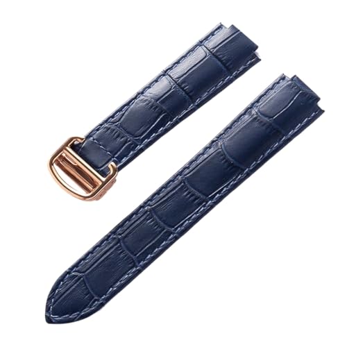 EDVENA Kompatibel Mit Cartier Blue Balloon Lederuhr Mit Herren- Und Damen-Kalbsleder-Faltband Groß, Mittel Und Klein (Color : Royal blue rose, Size : 16X9mm) von EDVENA