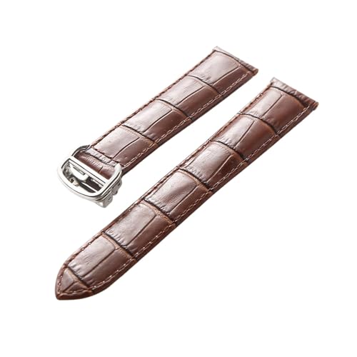 EDVENA Leder-Uhrenarmband, Erste Schicht, Rindsleder, Kompatibles Cartier Tank London-Uhrenarmband, Herren- Und Damenarmband-Zubehör (Color : Brown, Size : 13mm) von EDVENA