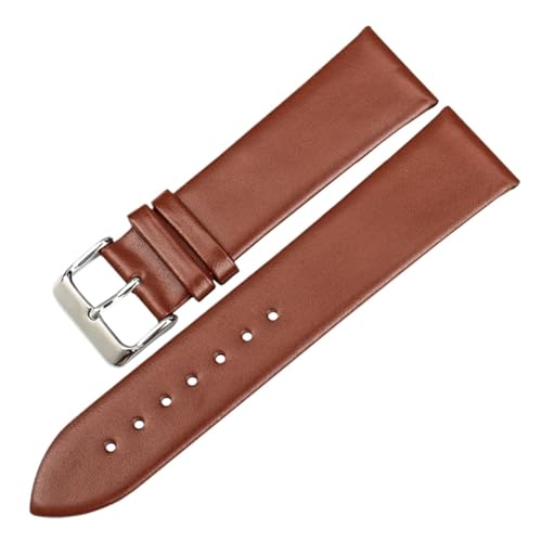 EDVENA Neues Design Armband Uhrenzubehör Weißes Uhrenarmband 12-24mm Dünnes Rindsleder Uhrenarmband Damen Uhrenarmband Kompatibel Mit DW (Color : Light Brown, Size : 12mm) von EDVENA