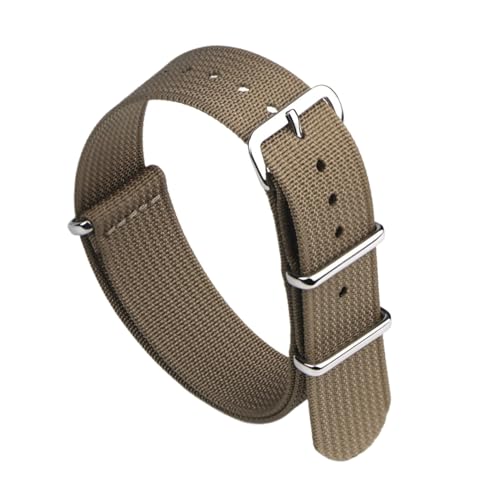 EDVENA Neues Geripptes Uhrenarmband 18 Mm 20 Mm 22 Mm Nylon-Uhrenarmbänder Stoffarmband Zubehör Uhrenarmband (Color : BLONDE, Size : 20mm) von EDVENA