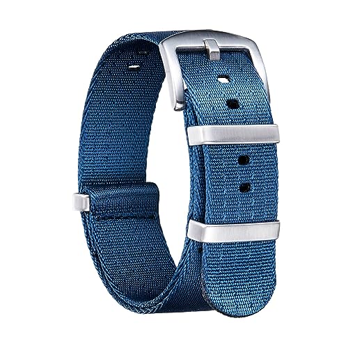 EDVENA Nylon-Uhrenarmband 18 Mm 20 Mm 22 Mm 24 Mm Dickes Premium-Nylon-Uhrenarmband For Männer Und Frauen, Mehrfarbiges Nato-Stil-Armband (Color : Blue, Size : 18mm) von EDVENA