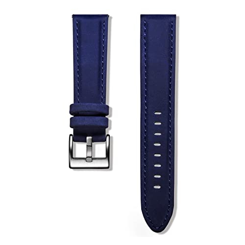 Echtes Leder Watch Bands Armband Quick Release Black Calf Ersatzuhrarmband Kompatibel mit Frauen Männer 18 20mm 22mm (Color : Blue, Size : 18mm) von EDVENA