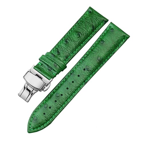 Straußmuster Echtes Lederband 12 13 14 15 16 17 18 19 20 21 22 24mm rotes grünes Armband kompatibel mit Tissot DW. Mido Ck Watch-Kette (Color : Smokey Mauve, Size : 12mm) von EDVENA