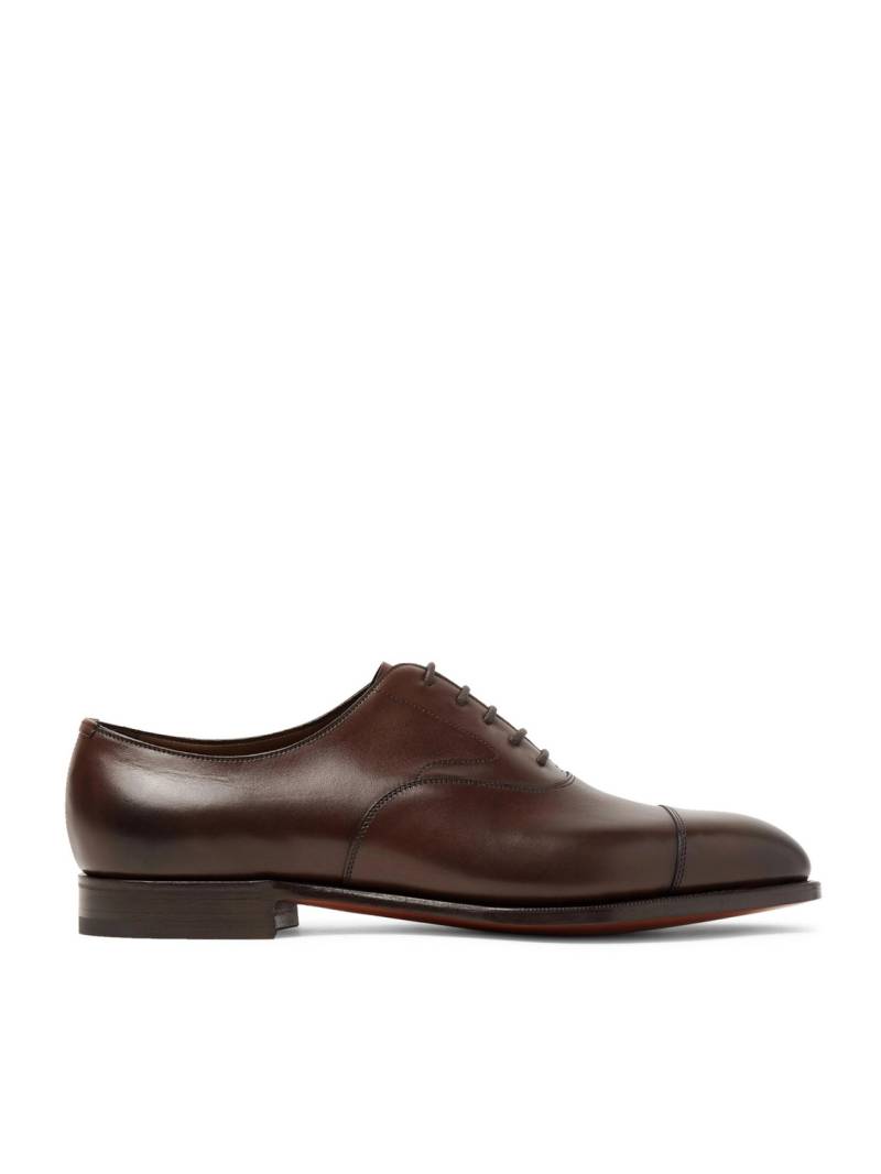 Edward Green - Chelsea Cap-Toe Burnished-Leather Oxford Shoes - Men - Brown - UK 10.5 von Edward Green