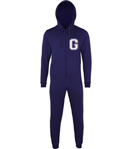 Onesie / Einteiler, personalisierbar mit Namen und Initialen, für Kinder und Erwachsene Gr. S / M, navy von EDWARD SINCLAIR