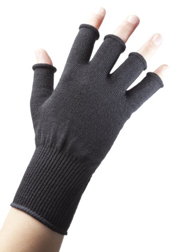 EDZ Fingerlose Handschuhe aus Merinowolle, Schwarz , XL von EDZ