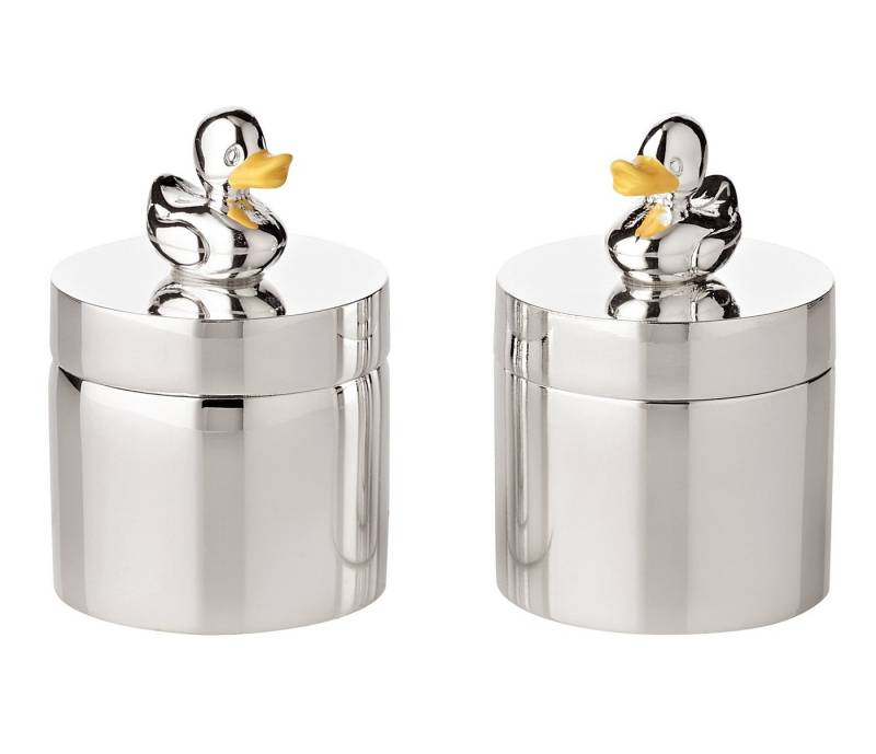 EDZARD Zahndose Ente, Silber-Optik, edel versilbert, anlaufgeschützt, H 5 cm von EDZARD