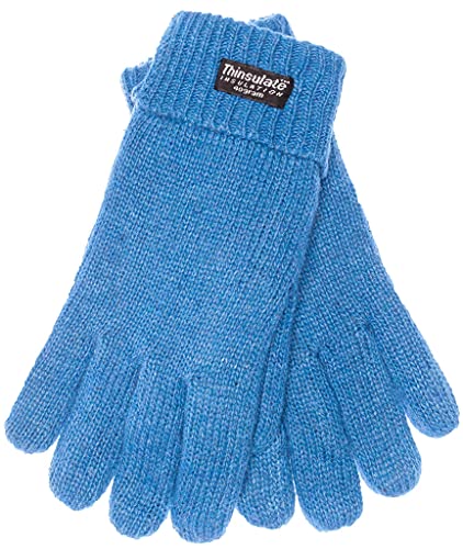 EEM Damen Strickhandschuhe, weiche Wolle, Thinsulate Thermofutter, blau S/M von EEM Fashion