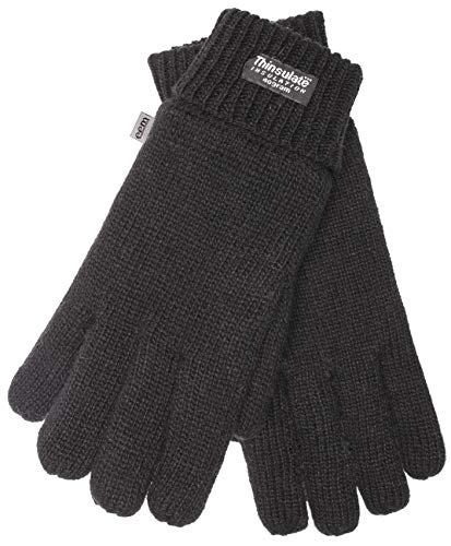 EEM Damen Strickhandschuhe, weiche Wolle, Thinsulate Thermofutter, schwarz L/XL von EEM Fashion