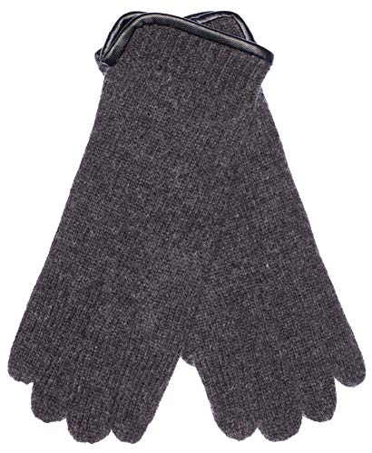 EEM Damen Strickhandschuhe, aus reiner Schurwolle, weich, Saum mit Paspelierung, ungefüttert, anthrazit M von EEM Fashion