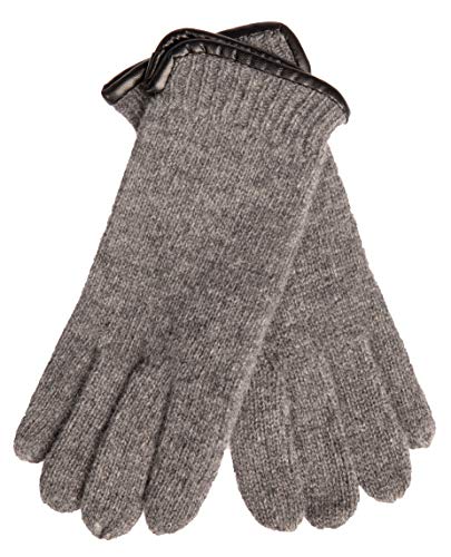 EEM Damen Strickhandschuhe, aus reiner Schurwolle, weich, Saum mit Paspelierung, ungefüttert, grau-meliert L von EEM Fashion