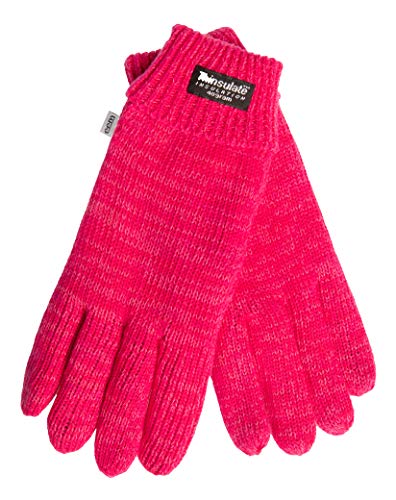 EEM Damen Strickhandschuhe, weiche Baumwolle, Thinsulate Thermofutter, pink melange L von EEM Fashion