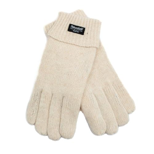 EEM Damen Strickhandschuhe, weiche Wolle, Thinsulate Thermofutter, beige L/XL von EEM Fashion