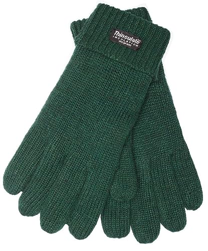 EEM Damen Strickhandschuhe, weiche Wolle, Thinsulate Thermofutter, dunkelgrün S/M von EEM Fashion