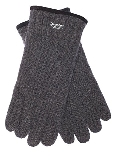 EEM Herren Strickhandschuhe, weiche Wolle, Thinsulate Thermofutter, Saum mit Paspelierung, anthrazit S/M von EEM Fashion