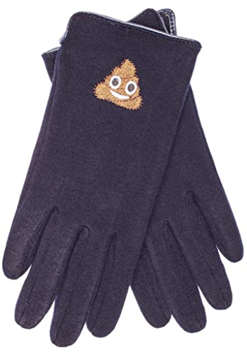 EEM Kinder Strick Handschuhe HAUFEN mit Touchscreen-Funktion und Emoji Stickerei, stretch; marine, L von EEM Fashion