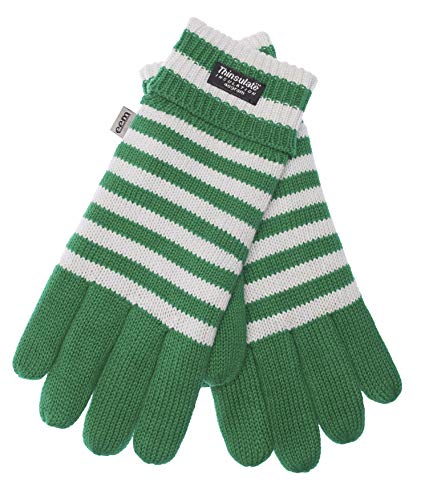 EEM Strick Handschuhe BREMEN mit Thinsulate Thermofutter aus Polyester, Strickmaterial aus 100% Baumwolle, Fußball; grün-weiß, L von EEM Fashion