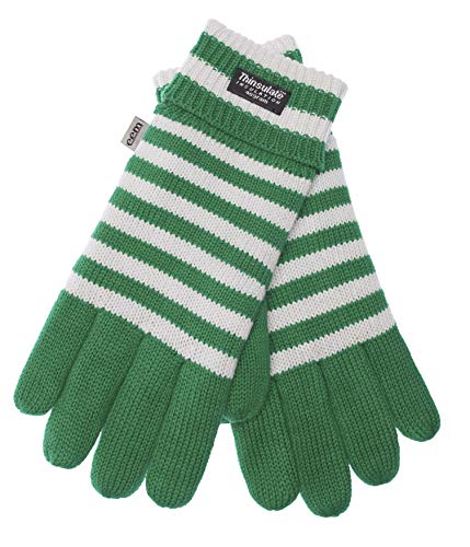 EEM Strick Handschuhe BREMEN mit Thinsulate Thermofutter aus Polyester, Strickmaterial aus 100% Baumwolle, Fußball; grün-weiß, XL von EEM Fashion