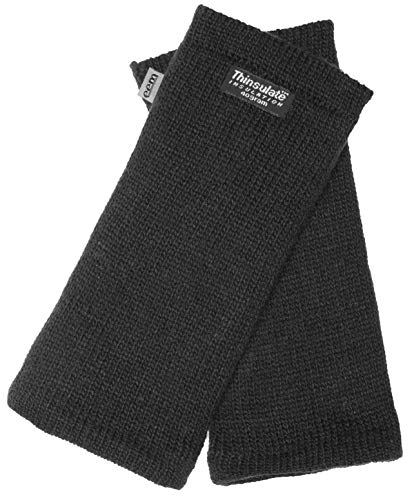 EEM Damen Strickhandschuhe Pulswärmer, weiche Wolle, Thinsulate Thermofutter, praktisches Daumenloch, schwarz onesize von EEM Fashion