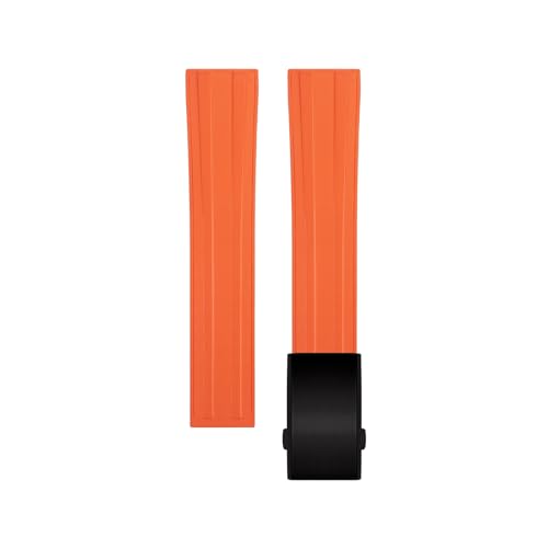 EEOMOiK 20mm Fluororubber Armband Straps Für Tissot T122 Carson Zhenme 1853 Männer Frauen T122410a T122407A T122207A Handgelenk Strap (Color : Orange Black Buckle, Size : 20mm) von EEOMOiK