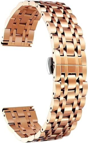 EEOMOiK 316L Edelstahl-Uhrenarmband, hochwertiges Ersatz-Uhrenarmband, 6 Farben für Damen und Herren, Gold, Silber, Schwarz, Roségold, Goldton(Color:Rose Gold,Size:12mm) von EEOMOiK