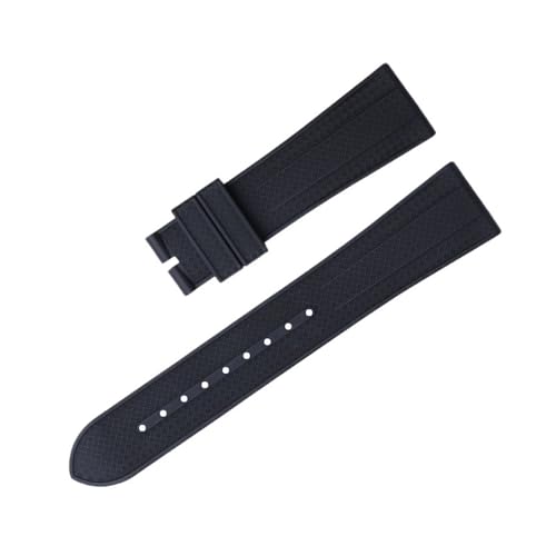 EEOMOiK Für TUDOR Armband M79360.M79363, Edelstahl-Faltschließe, Black Bay 1958 GMT, 41 mm Zifferblatt, 22 mm flaches Ende, weiche Fluorkautschuk-Uhrenarmbänder (Color : Black, Size : 22mm) von EEOMOiK