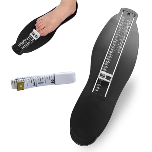 EEPLUYTY Fußmaß, Schwarz Fußmessgerät, Messgerät Kinder Erwachsene Fussmesser-europäisch und britisch, geeignet zum Messen der Füße von Kindern und Erwachsenen, 18–47 (wird mit Maßband geliefert) von EEPLUYTY