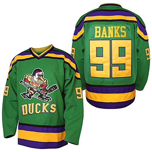Mighty Ducks Jersey #96 Charlie Conway #99 Adam Banks #33 Greg Goldberg #66 Gordon Bombay Movie Hockeytrikot Weiß Grün, 99 Adam Banks Grün, 3X-Groß Mighty Ducks Jersey #96 Charlie Conway #99 Adam Banks #33 Greg Goldberg #66 Gordon Bombay Movie Hockeytrikot Weiß Grün, 99 Adam Banks Grün, 3X-Groß von EETUG