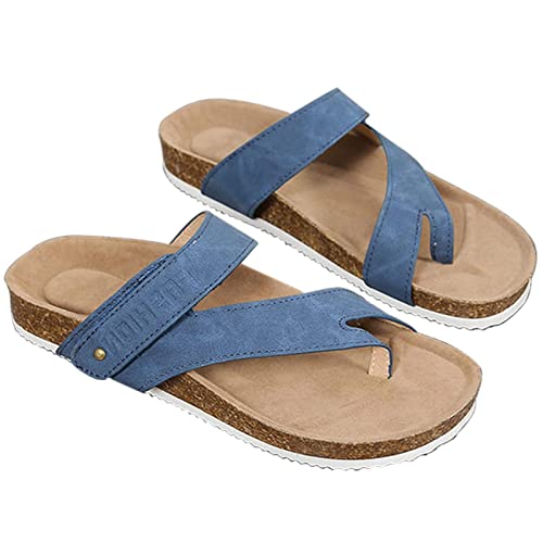 EEUK Hallux valgus sandalen PU leder damen, zehenkorrektur großer zeh schuhe Zehentrenner Sandalen Bequeme Hausschuhe Sommerschuhe rutschfeste Badelatschen Flip Flops Freizeit von EEUK