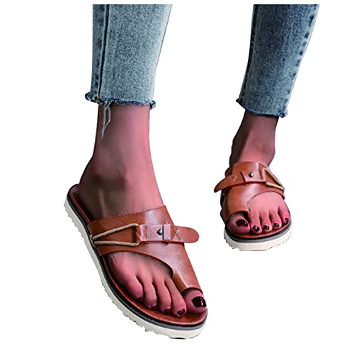 EEUK Hallux valgus schuhe damen sommer, big toe orthopädische sandalen Bequeme Hausschuhe rutschfest Sommer Sandaletten Open Toe Strandsandalen rutschfeste Badelatschen von EEUK