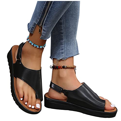 EEUK Plateau sandalen damen sommer, Hallux valgus schuhe damen orthopädisch aus PU-Leder rutschfeste Elegante Sandalen mit Fasciitis-Sohlen für Hallux Valgus Bunion EEUK Plateau sandalen damen sommer, Hallux valgus schuhe damen orthopädisch aus PU-Leder rutschfeste Elegante Sandalen mit Fasciitis-Sohlen für Hallux Valgus Bunion von EEUK