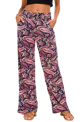 Eevass Damen Casual Loose Hose bedruckt Bohemian Yoga Hose - mehrfarbig - Large von EEVASS