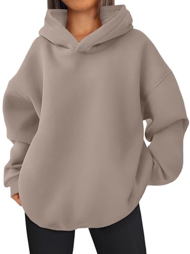 EFAN Damen Lässig Kapuzenpullover, Kaffeegrau, 42 von EFAN