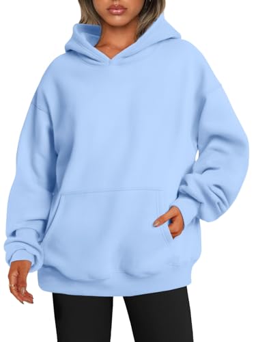 EFAN Damen-Kapuzenpullover, übergroße Sweatshirts, Pullover, Fleece, Lange Ärmel, Winter, Herbst, Outfit, modisch, Y2k Kleidung, Hellblau, M EFAN Damen-Kapuzenpullover, übergroße Sweatshirts, Pullover, Fleece, Lange Ärmel, Winter, Herbst, Outfit, modisch, Y2k Kleidung, Hellblau, M von EFAN