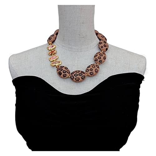 EFDSVUHE Kultivierte braune Biwa-Perle, Tigerauge, Goldkristall, handgefertigt, Halskette, Schmuck for Frauen von EFDSVUHE